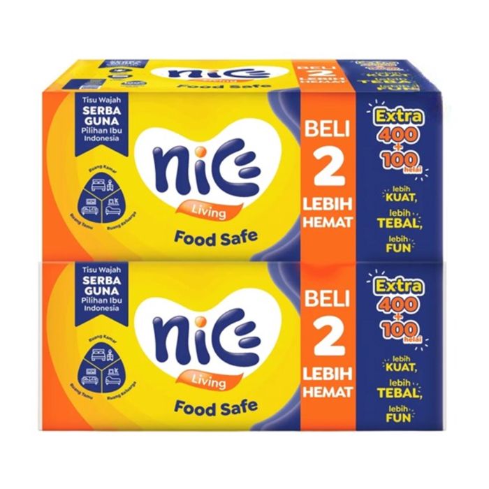 Buy 1 Get 1 Nice Living Facial Tissue Soft Pack 400+100