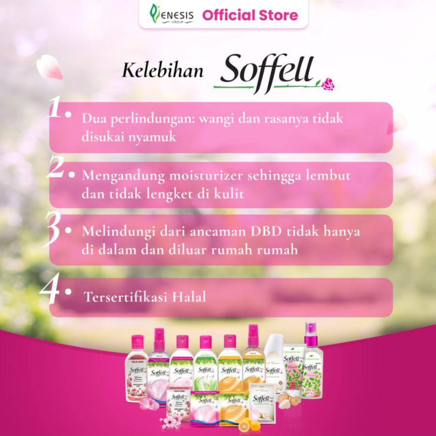 Soffell Bunga Geranium Lotion Anti Nyamuk 60gram