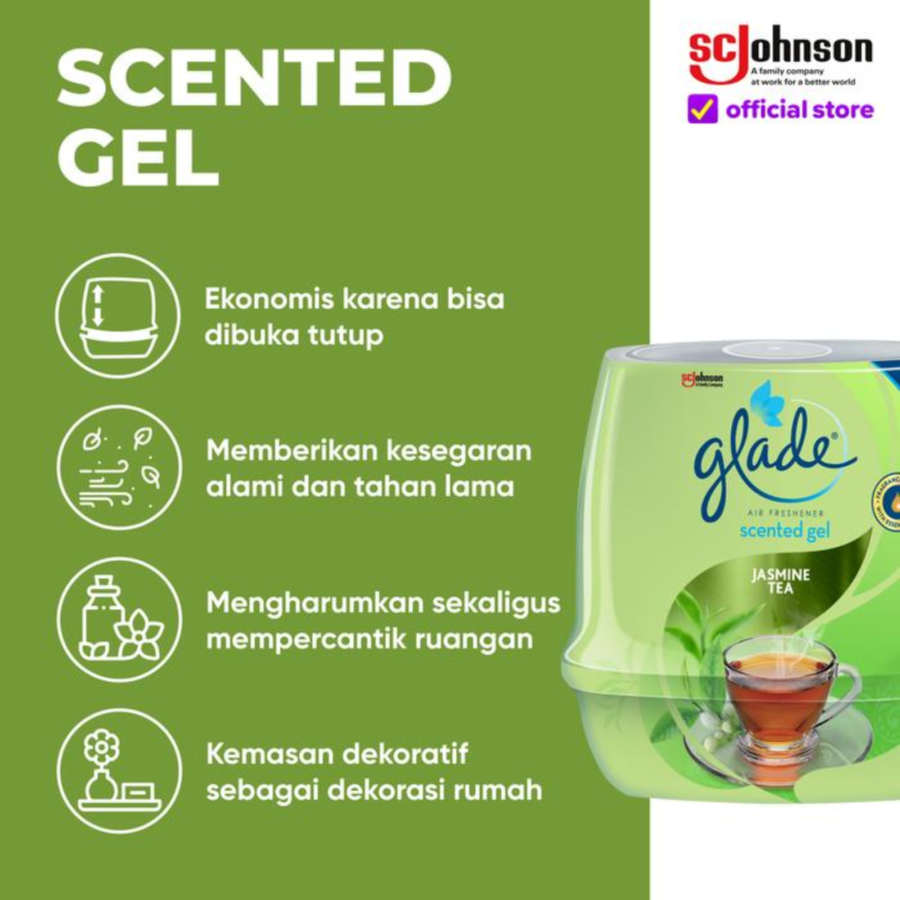 Glade Scented Gel Jasmine Tea Pengharum Ruangan 180gram