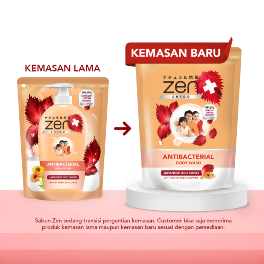 Zen Japanese Red Shiso with Echinacea Flower Antibacterial Body Wash Refill 400ml