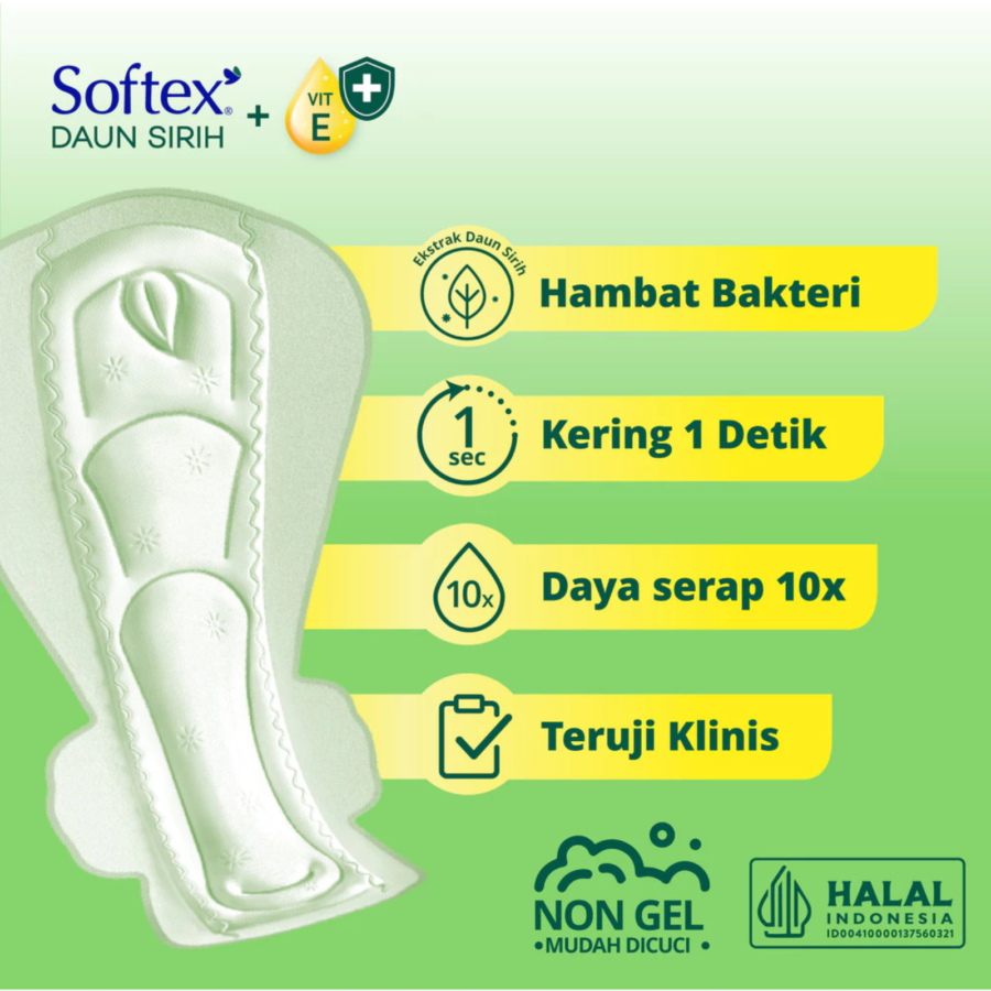 Softex Daun Sirih 3in1 Pembalut Wanita 16pcs