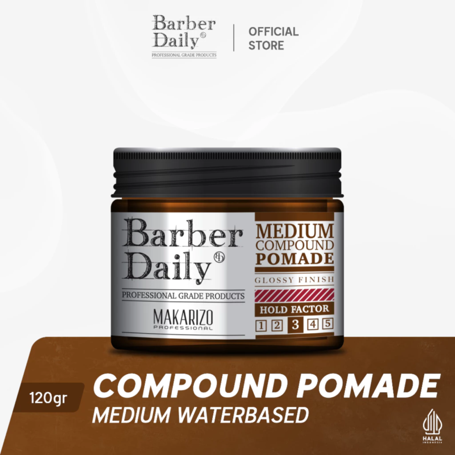 Barber Daily Medium Compound Pomade Jar 120gram