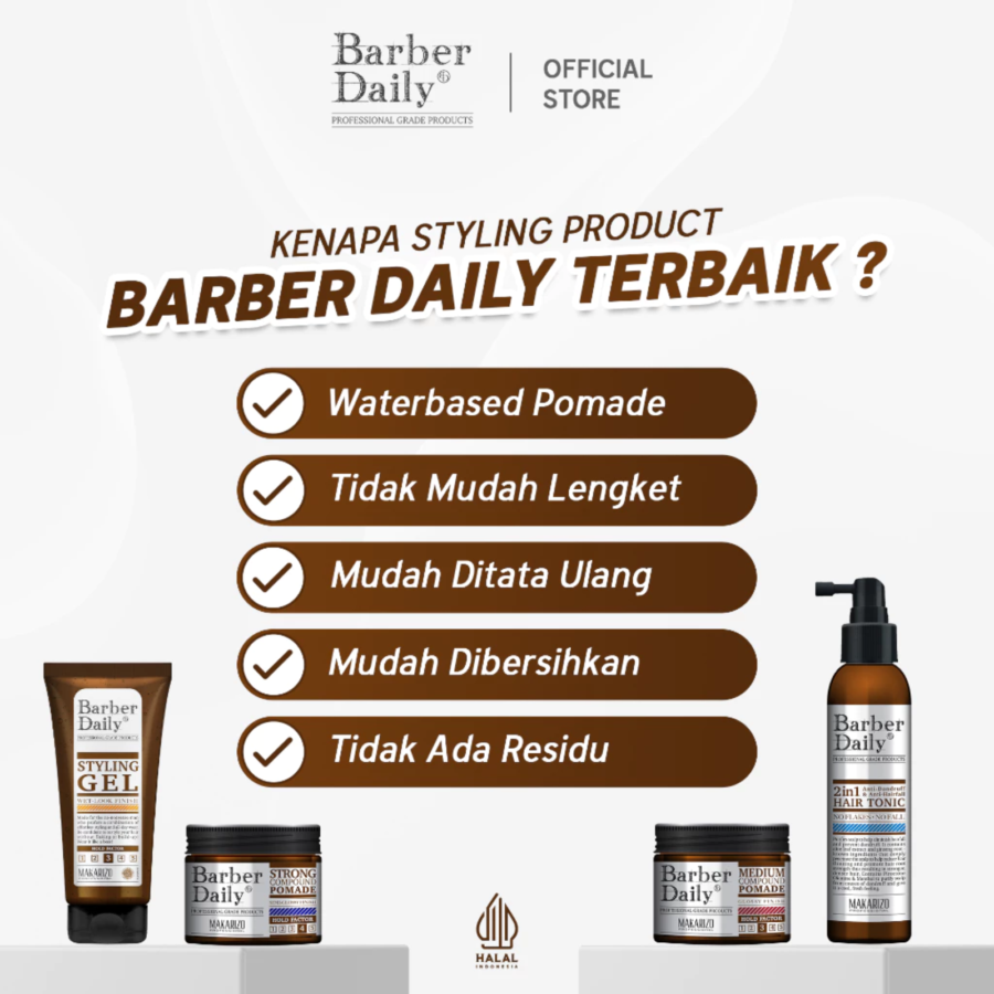 Barber Daily Wet Look Styling Gel Jar 120gram