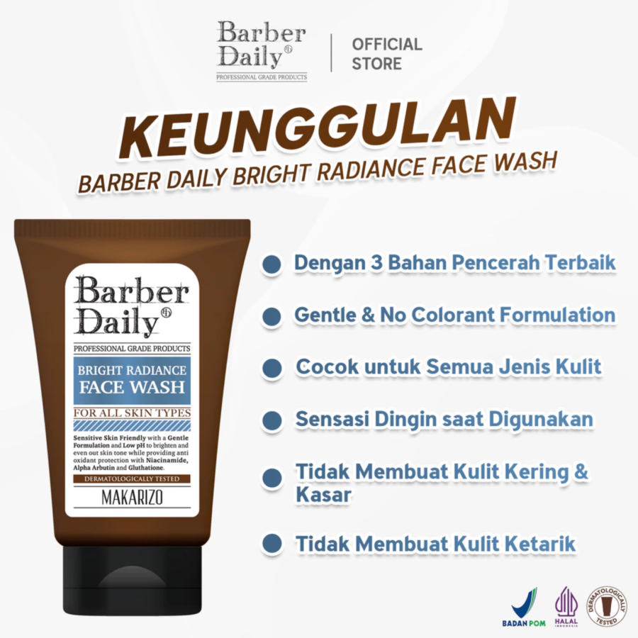 Barber Daily Bright Radiance Face Wash 100ml