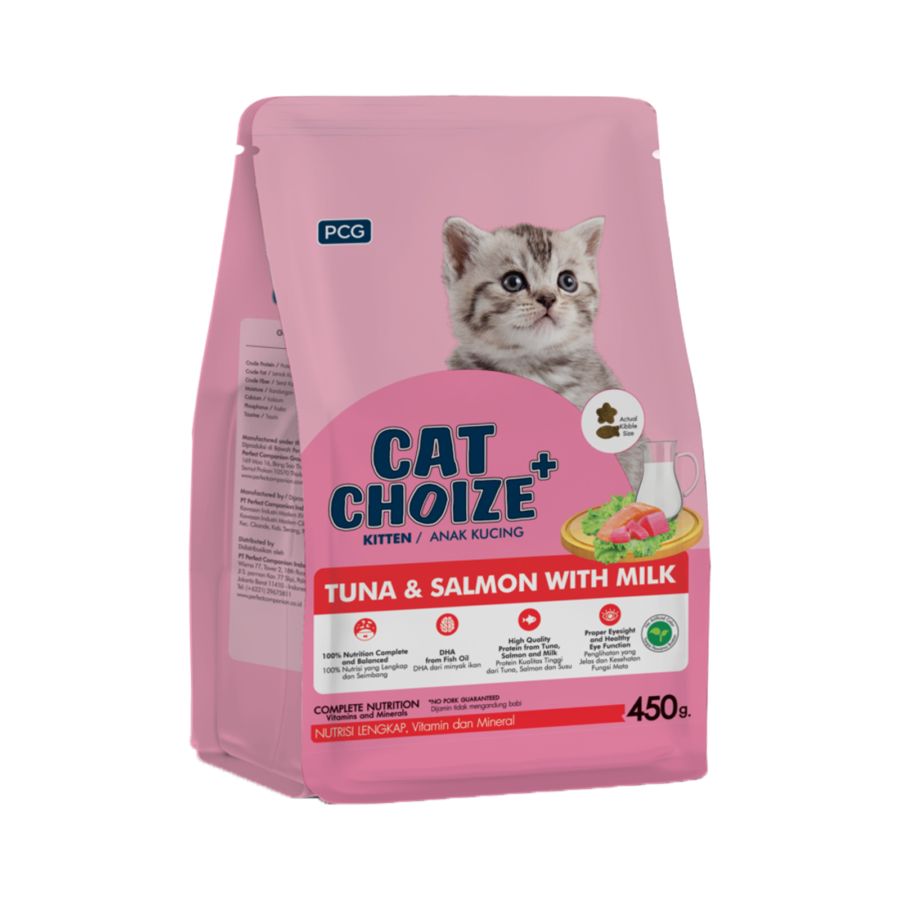 Cat Choize Plus Tuna & Salmon With Milk Kitten Makanan Kucing 450gram