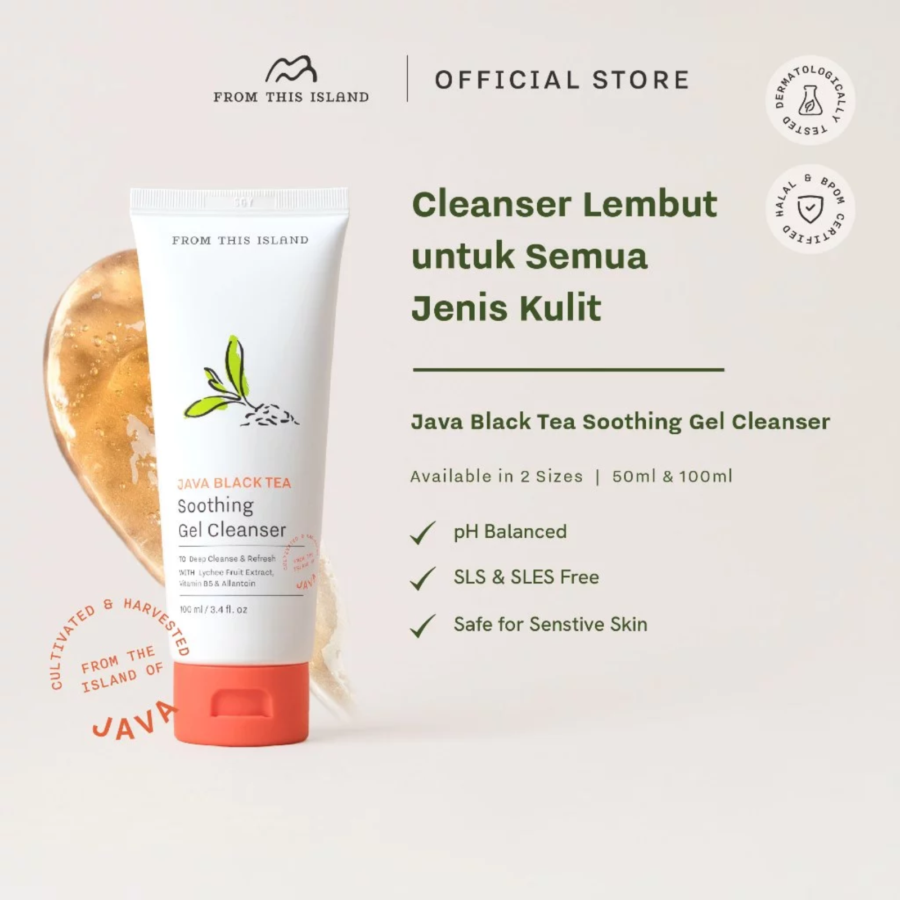 From This Island Java Black Tea Soothing Gel Cleanser Pembersih Wajah 100ml