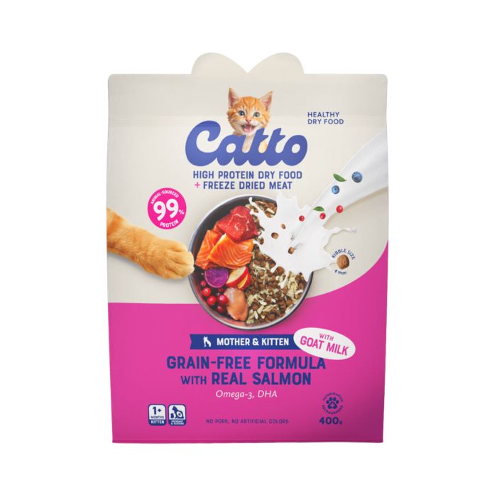 Catto Mother and Kitten Grain Free Formula Salmon Makanan Kucing Kering
