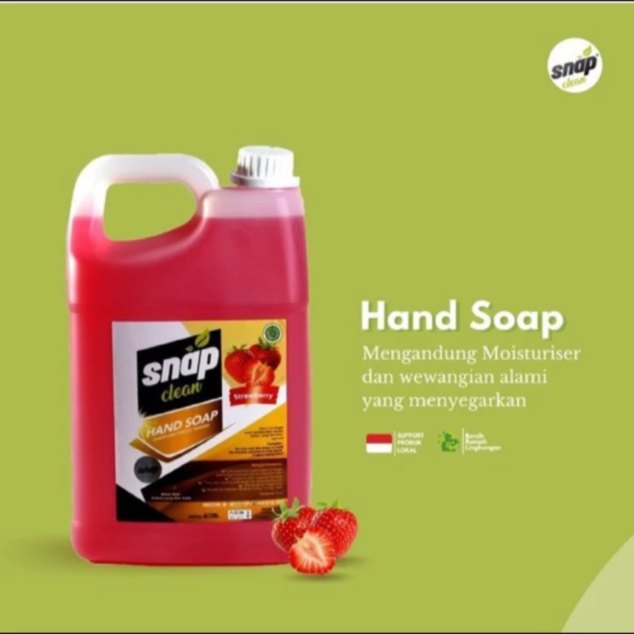 Snap Clean Strawberry Antibacterial Handwash Jerigen 4liter