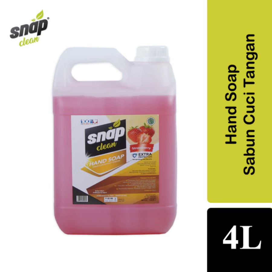 Snap Clean Strawberry Antibacterial Handwash Jerigen 4liter