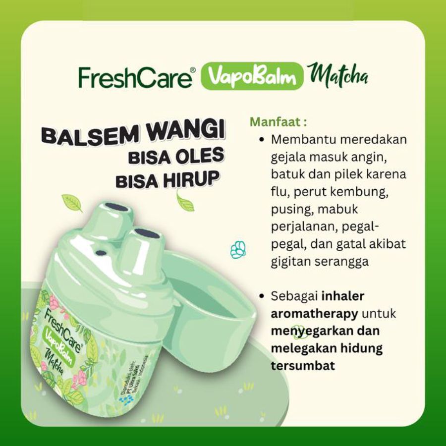 Freshcare Vapobalm Matcha 2 in 1 Balsem Double Inhaler 10gram
