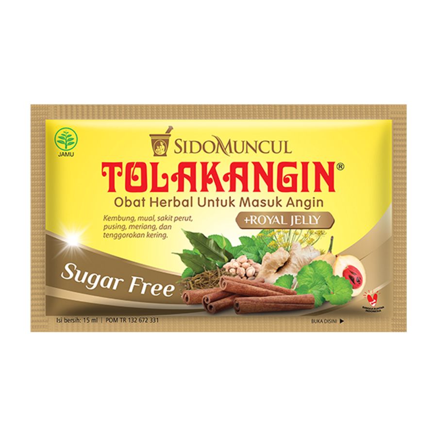 Tolak Angin Bebas Gula Royal Jelly Obat Herbal Masuk Angin 5 sachets 1box