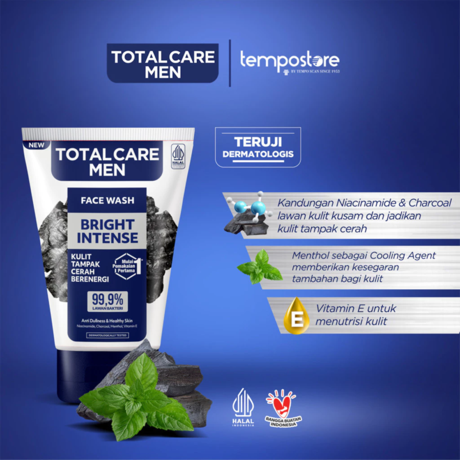 Total Care Men Bright Intense Face Wash 100ml