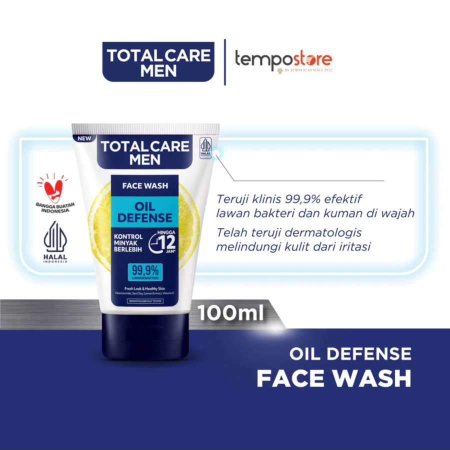 Total Care Men Oil Defense Face Wash 100ml