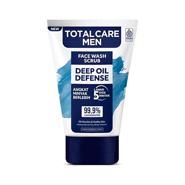 Total Care Men Deep Oil Defense Scrub Face Wash 100ml