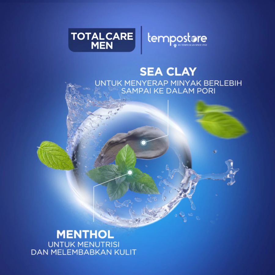 Total Care Men Deep Oil Defense Scrub Face Wash 100ml