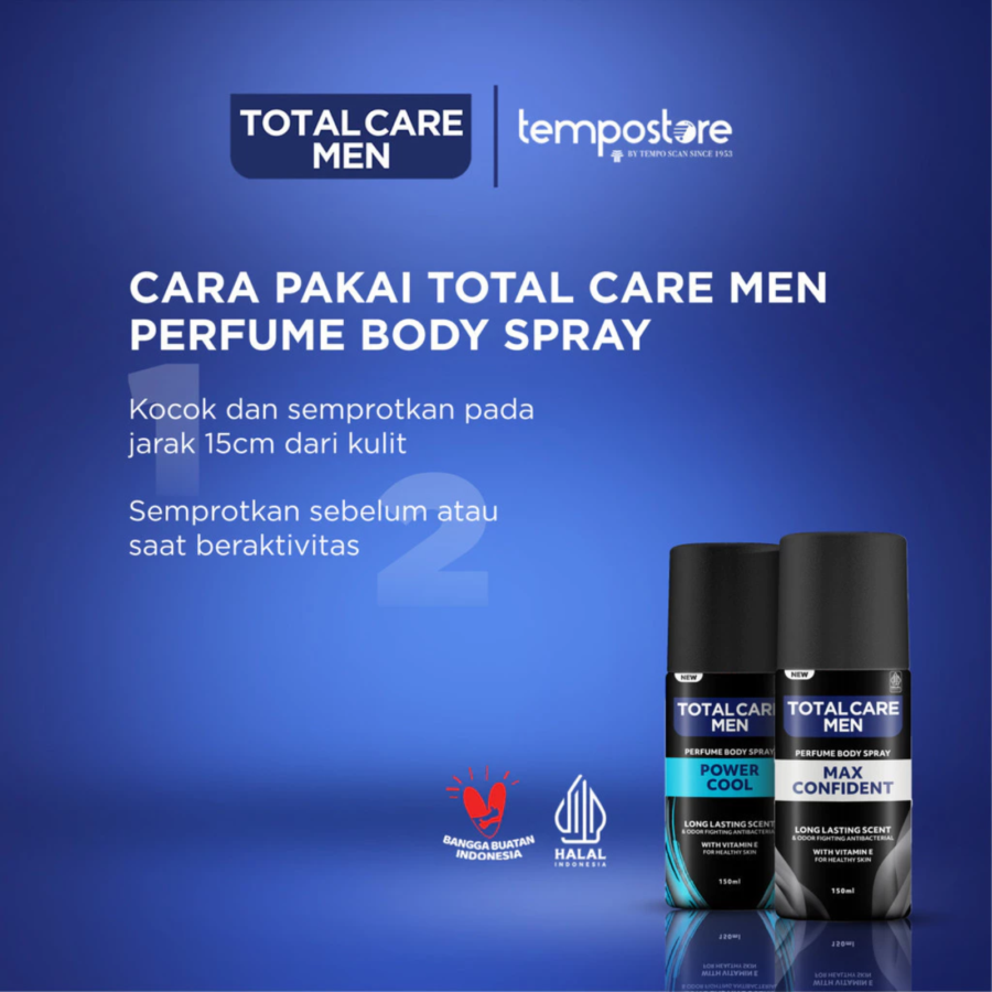 Total Care Men Power Cool Perfume Body Spray 150ml