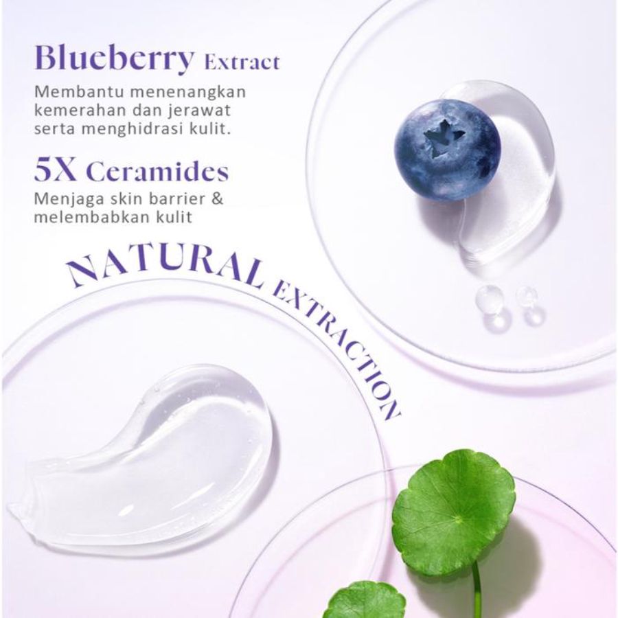 Glad2Glow Low Ph Face Wash Cleanser Gel Blueberry Ceramide 50ml