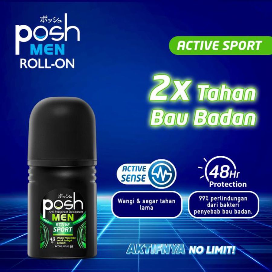 Posh Men Active Sport Deodorant Roll On 50ml