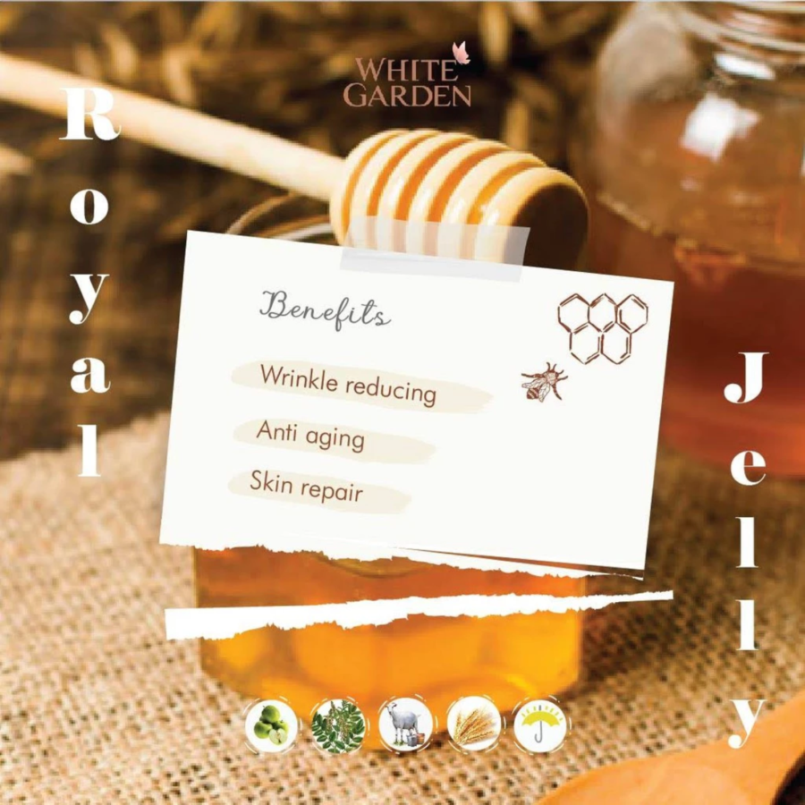 White Garden Revitalizing Royal Jelly, Honey & Goat Milk Shower Cream Refill 900ml