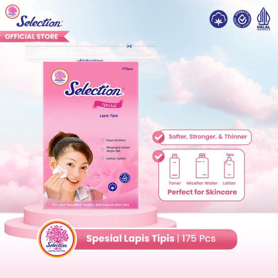 Selection Spesial Lapis Tipis Facial Cotton 175pcs