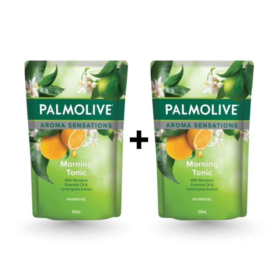 Twinpack Palmolive Aroma Sensations Morning Tonic Shower Gel Refill 450 ml