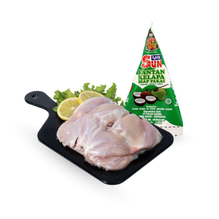 Sun Kara Santan Kelapa 65 ml & Paha Ayam Boneless Fillet Organik Probiotik Hona Farm 500 gram