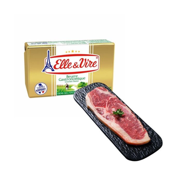 Elle & Vire Salted Butter 200 gram & Sirloin Grassfed 200 gram