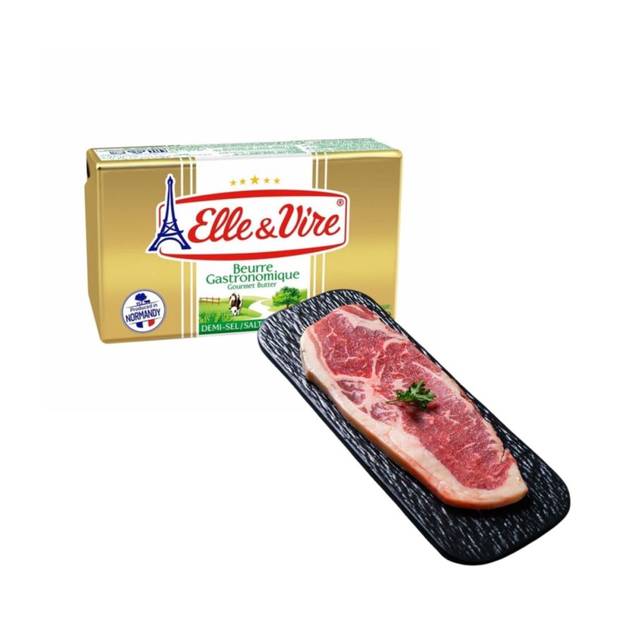 Elle & Vire Salted Butter 200 gram & Sirloin Grassfed 200 gram