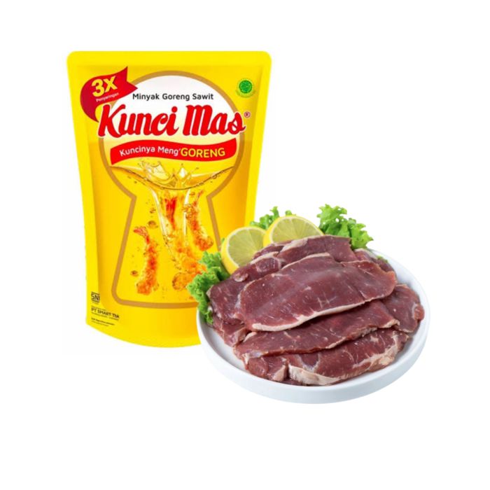 Kunci Mas Minyak Goreng Pouch 2 Liter & Daging Empal Import Astro Basics 500 gram