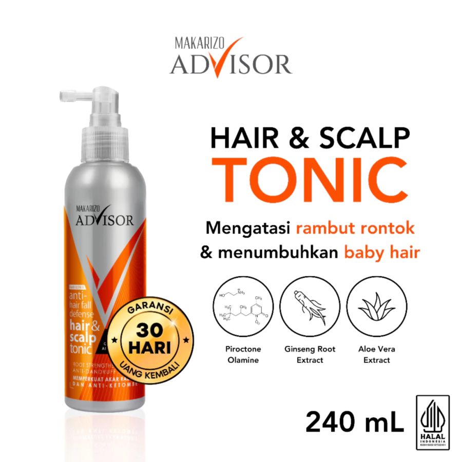 Makarizo Advisor Anti Hairfall Defense Hair & Scalp Tonic Perawatan Rambut 240ml