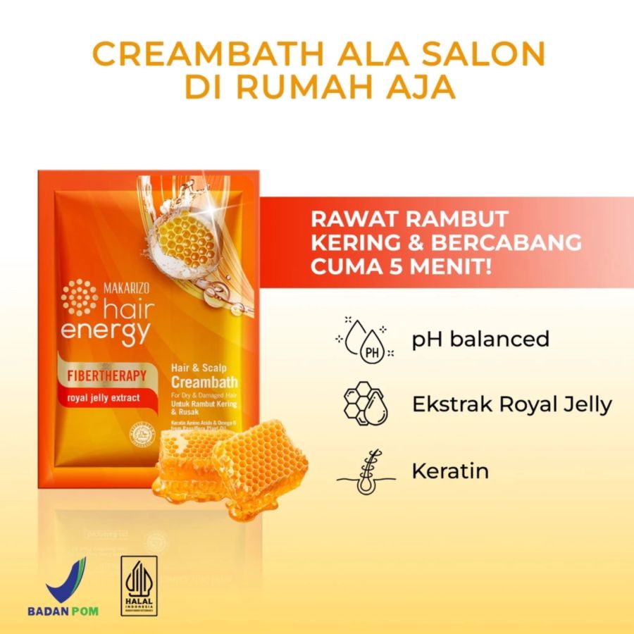Makarizo Hair Energy Royal Jelly Anti Aging Creambath 30gram