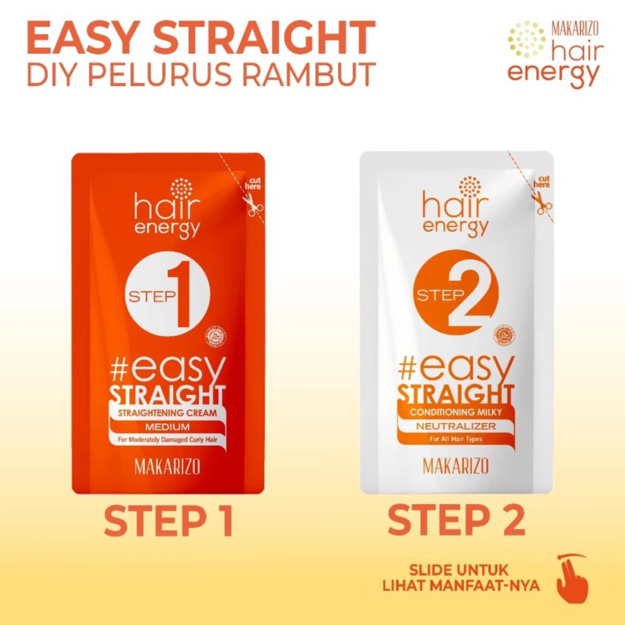 Makarizo Hair Energy Easy Straight Medium Pelurus Rambut 120ml