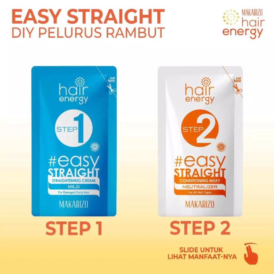 Makarizo Hair Energy Easy Straight Mild Pelurus Rambut 80ml