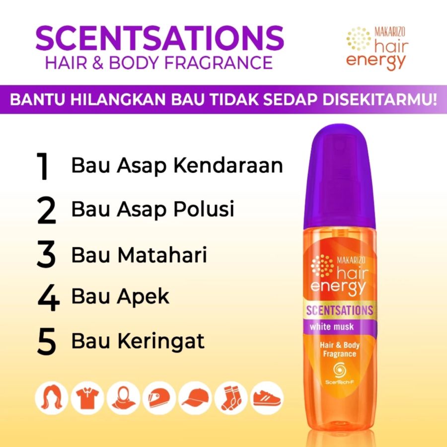 Makarizo Hair Energy Scentsations White Musk Hair Fragrance 100ml