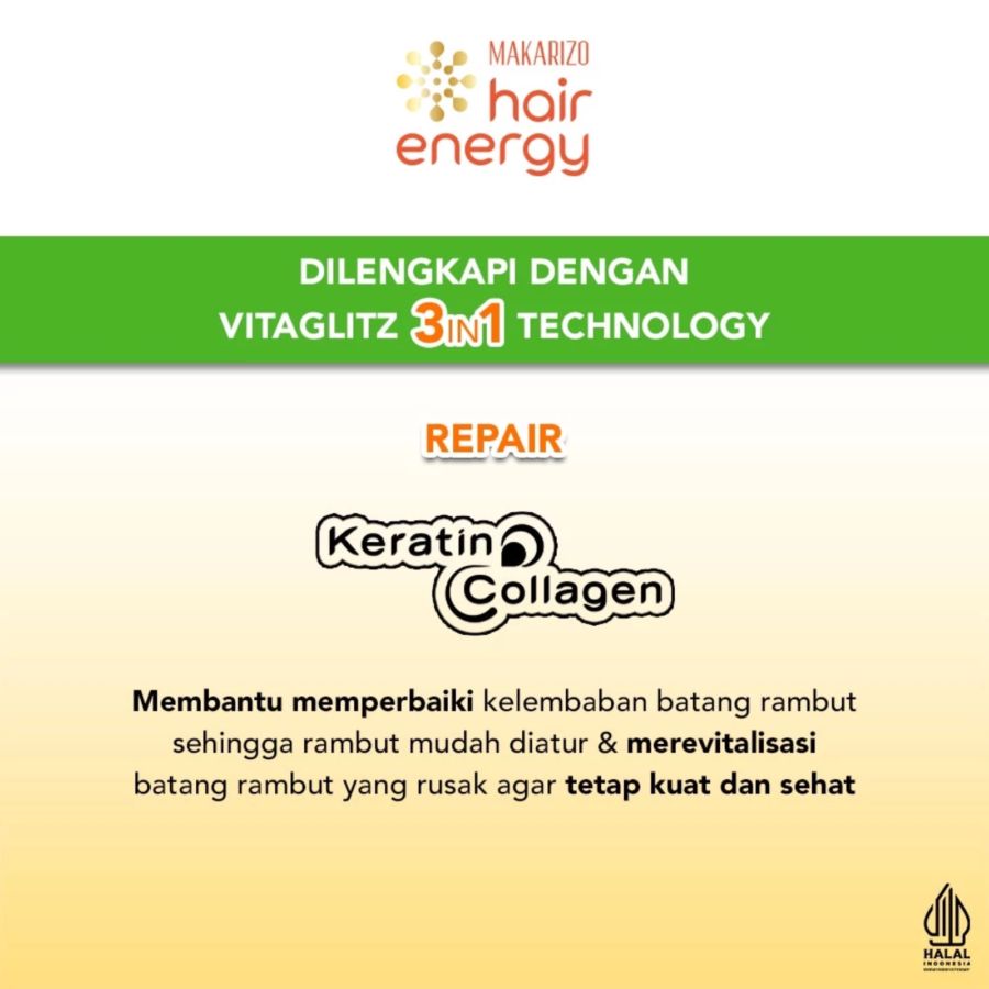 Makarizo Hair Energy Vitaglitz Aloe Melon Hair Serum 6butir