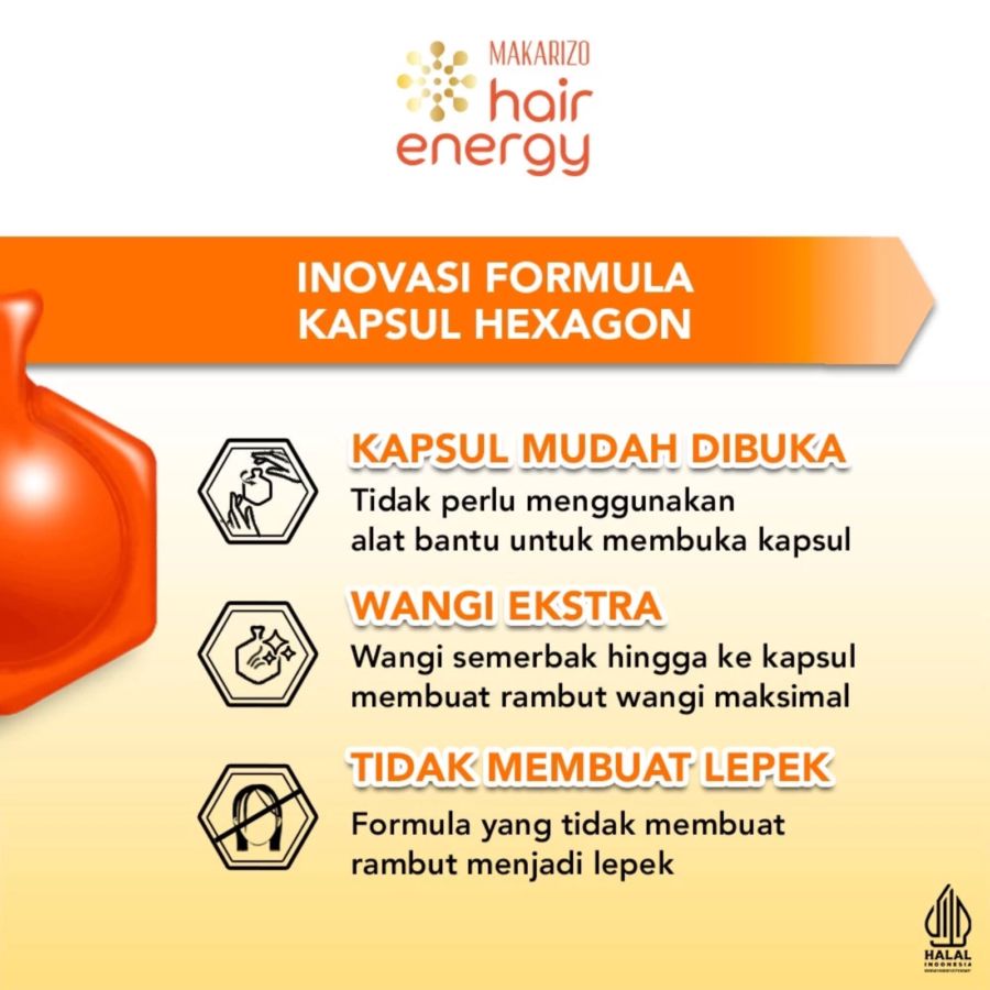 Makarizo Hair Energy Vitaglitz Royal Jelly Hair Serum 6butir