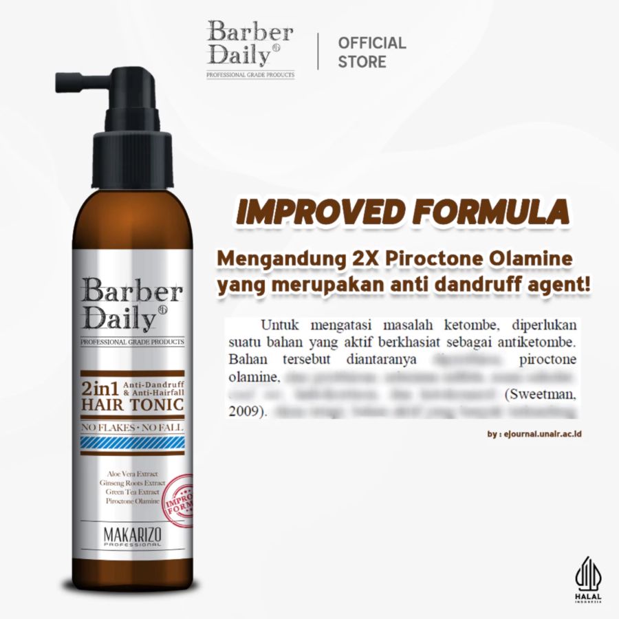 Barber Daily 2 In 1 Hair Tonic Perawatan Rambut 140ml
