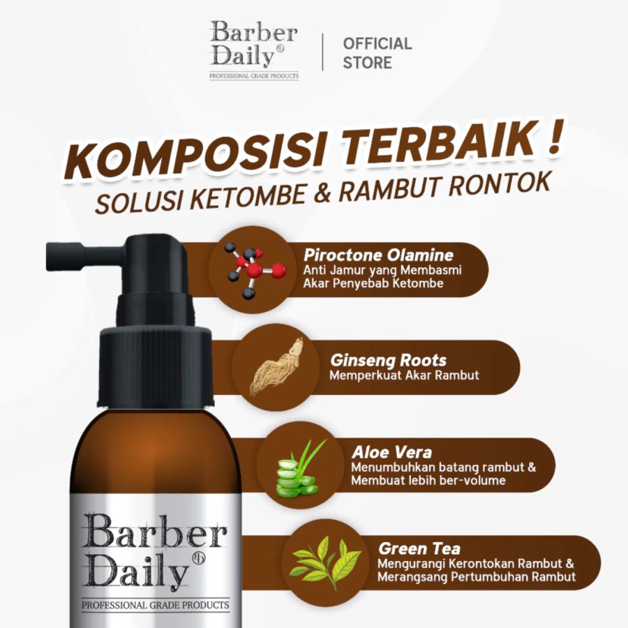 Barber Daily 2 In 1 Hair Tonic Perawatan Rambut 140ml