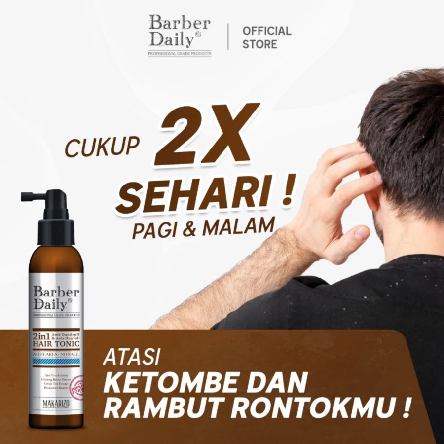 Barber Daily 2 In 1 Hair Tonic Perawatan Rambut 140ml