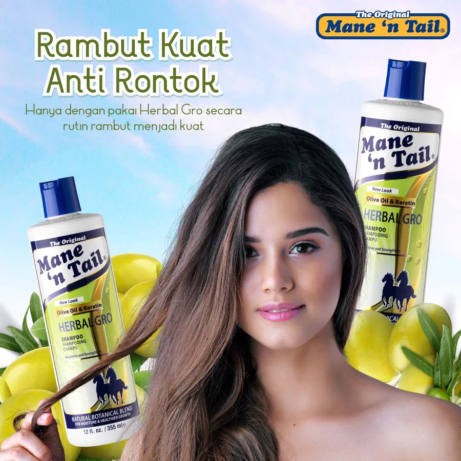 Mane N Tale Herbal Grow Olive Oil & Keratin Shampoo 355ml