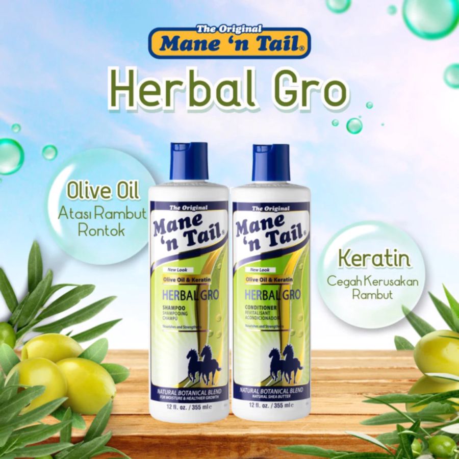 Mane N Tale Herbal Grow Olive Oil & Keratin Shampoo 355ml