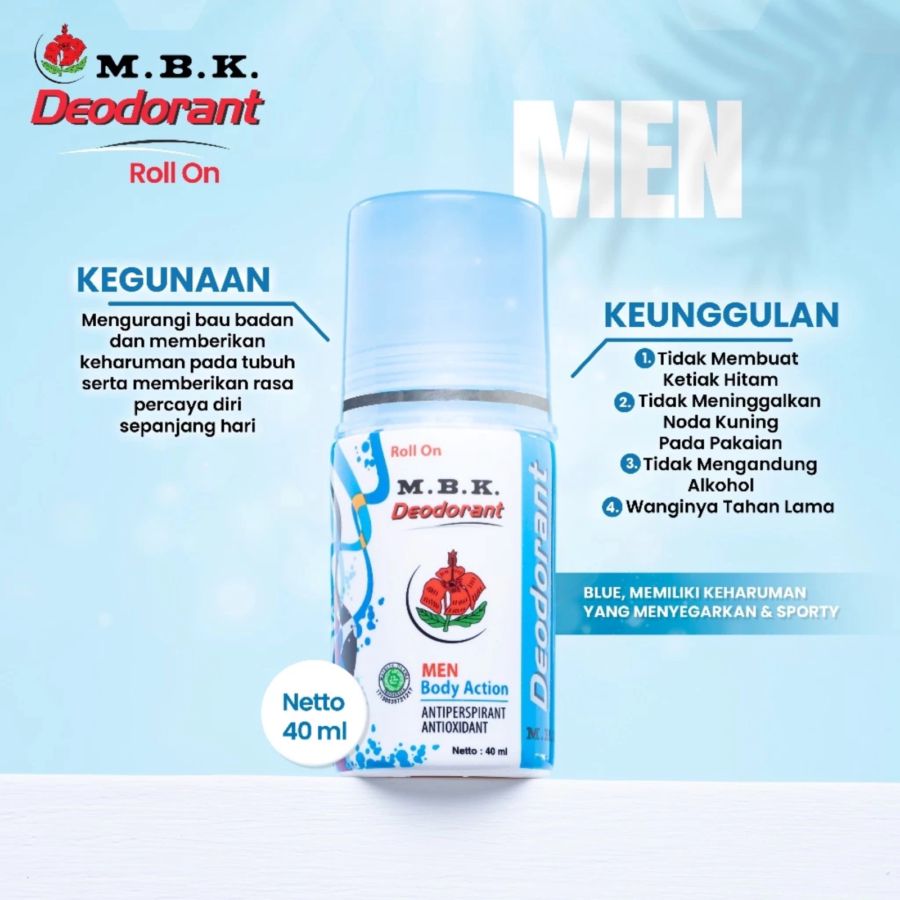 MBK Blue Men Body Action Deodorant Roll On 40ml