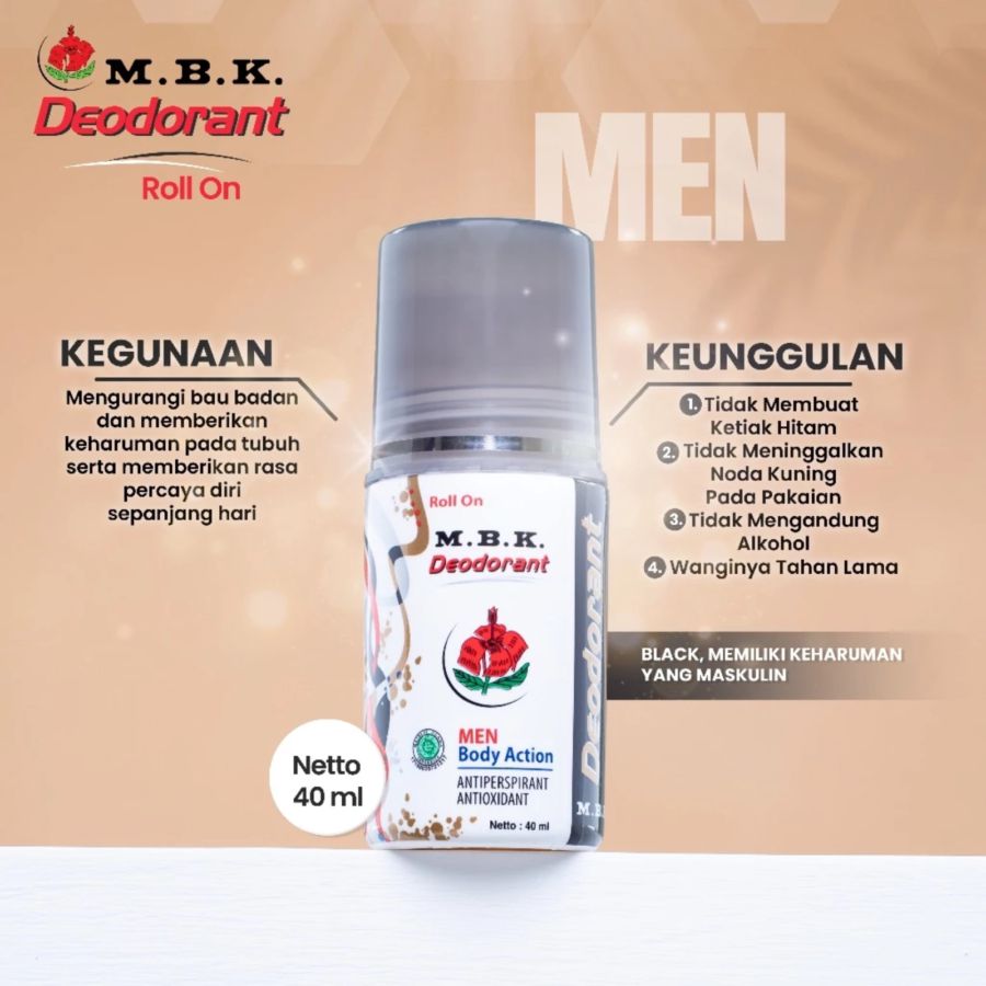 MBK Men Body Action Black Deodorant Roll On 40ml