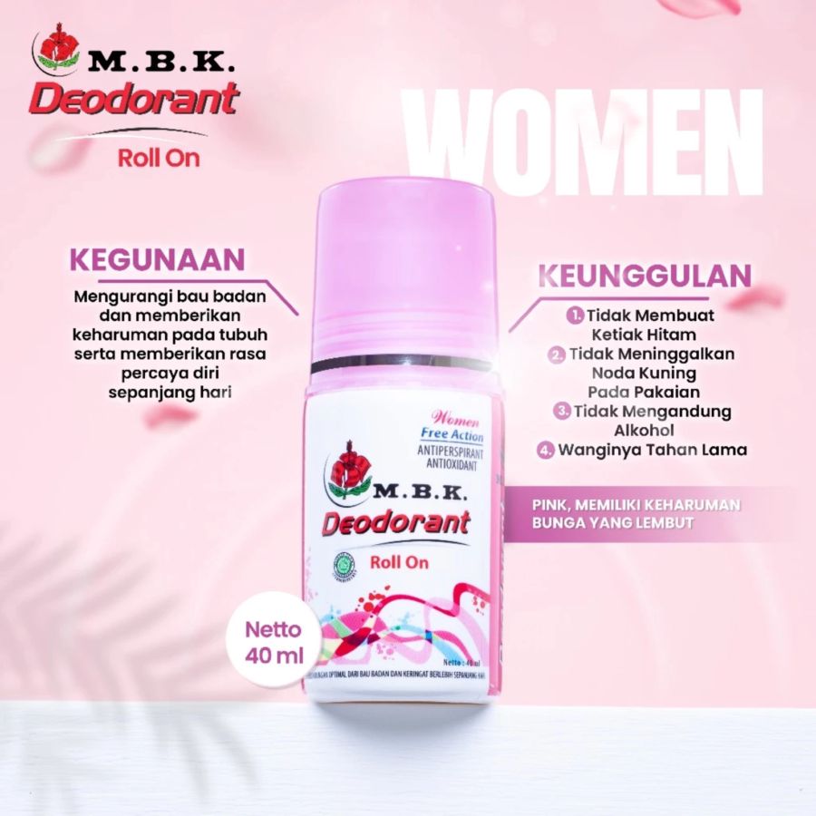 MBK Pink Deodorant Roll On 40ml