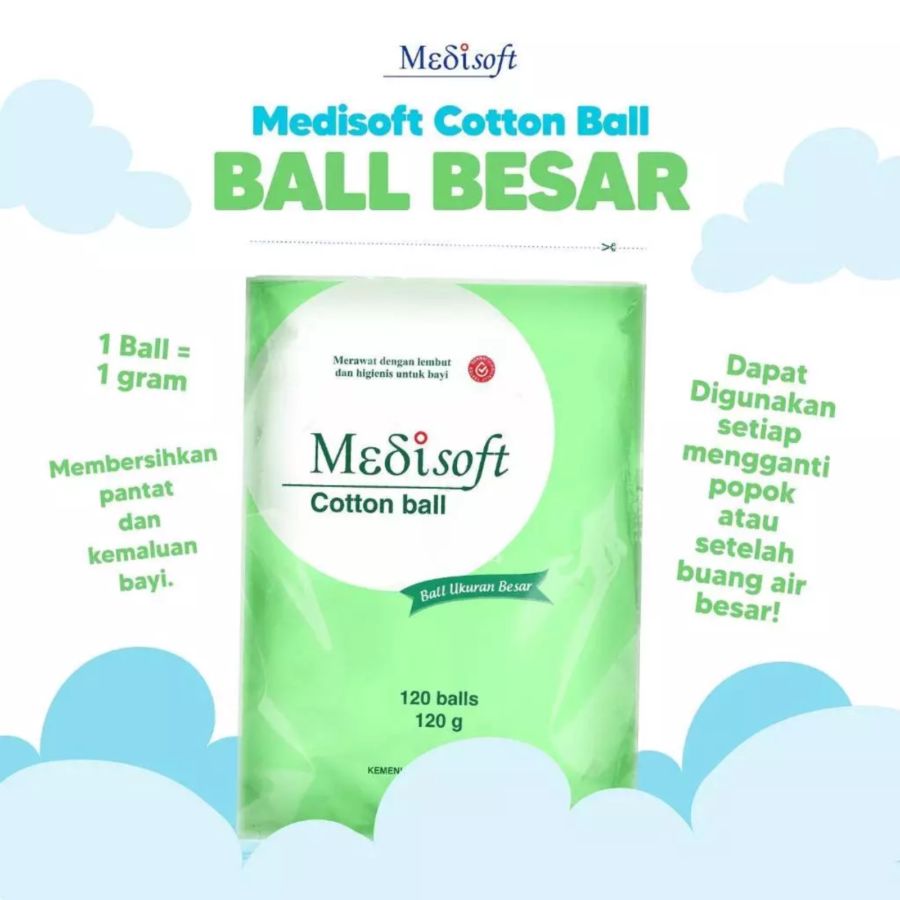 Medisoft Ball Ukuran Besar Cotton Balls 120pcs