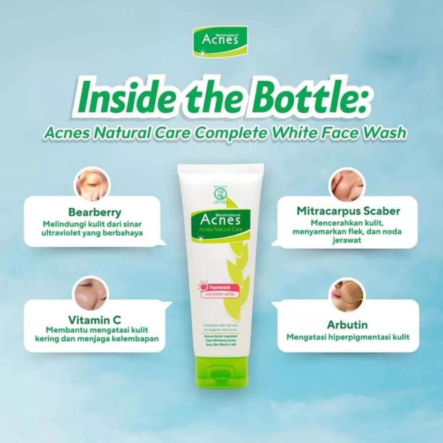 Acnes Natural Care Complete White Face Wash 100gram