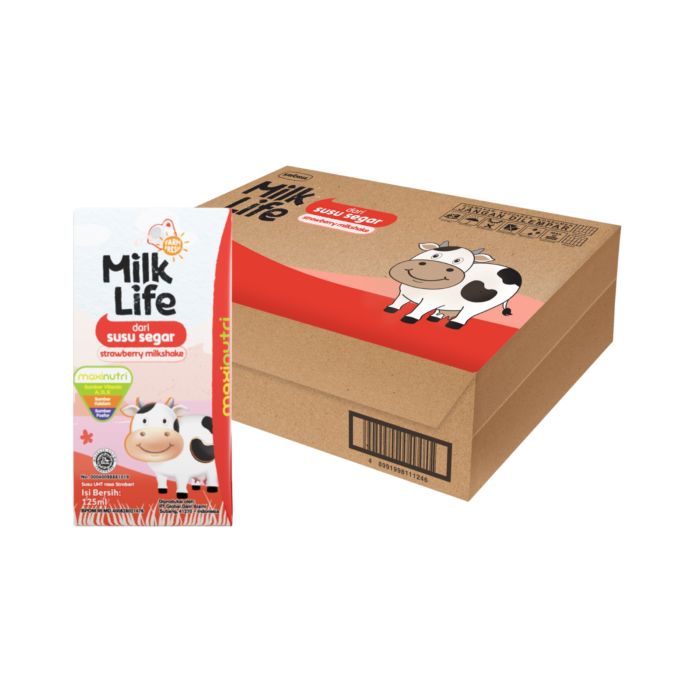 Milk Life Kids Strawberry Milkshake 115ml Susu UHT 1 Dus