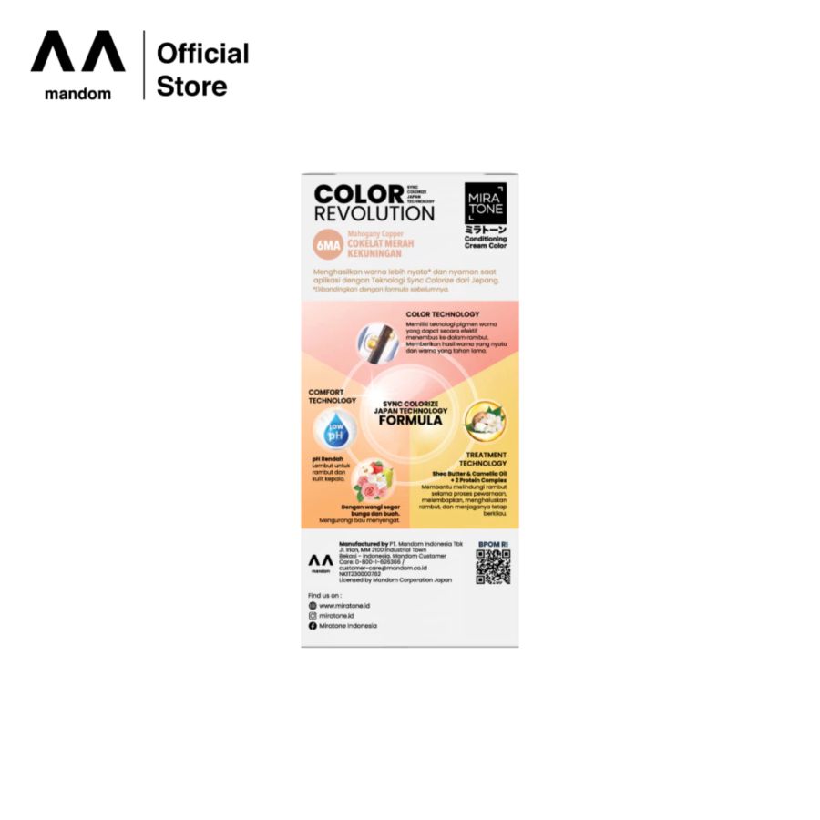 Miratone Color Revolution 6MA Mahogany Copper Conditioning Cream Color 1box