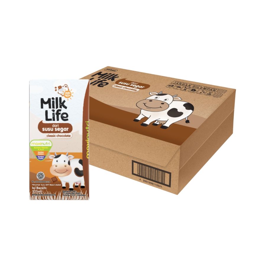 Milk Life Kids Classic Chocolate 115ml Susu UHT 1 Dus 40pcs