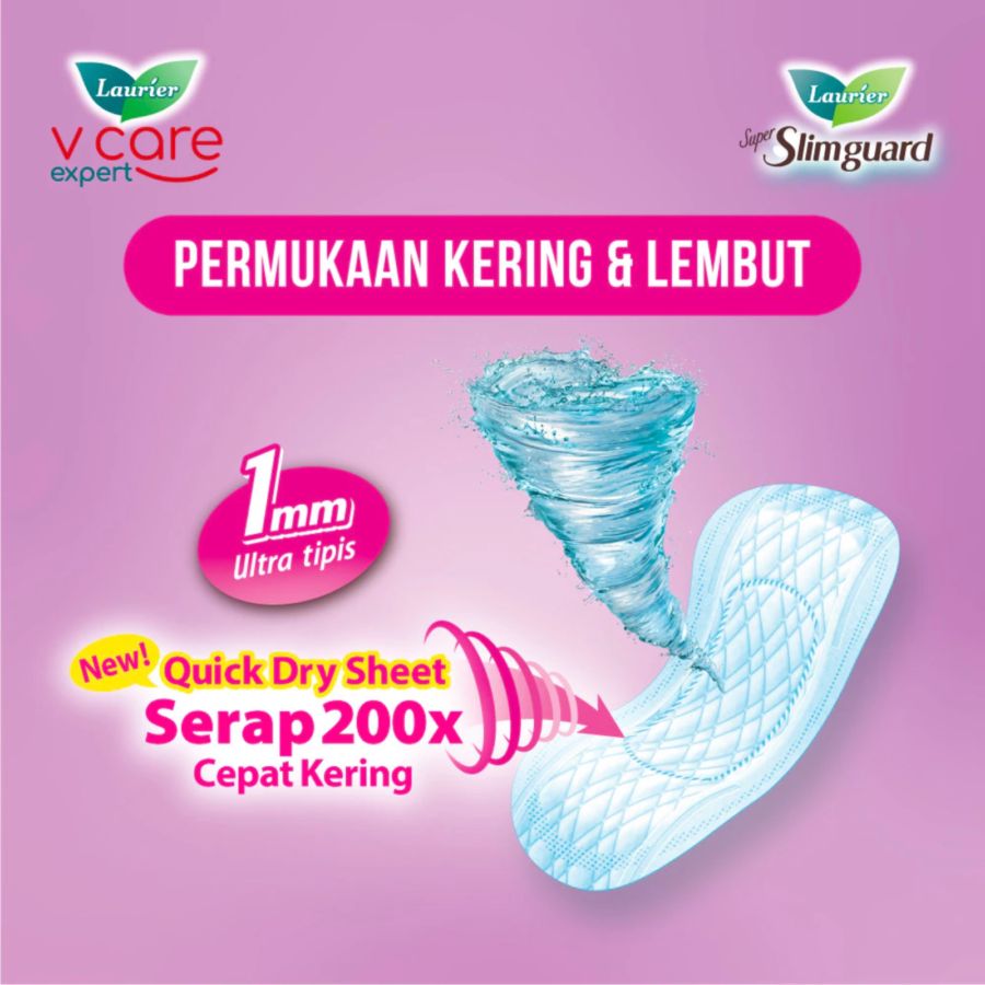 Laurier Super Slimguard Day Non Wing 17cm Pembalut Kewanitaan 24pads
